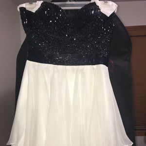 Black and white formal dance dress